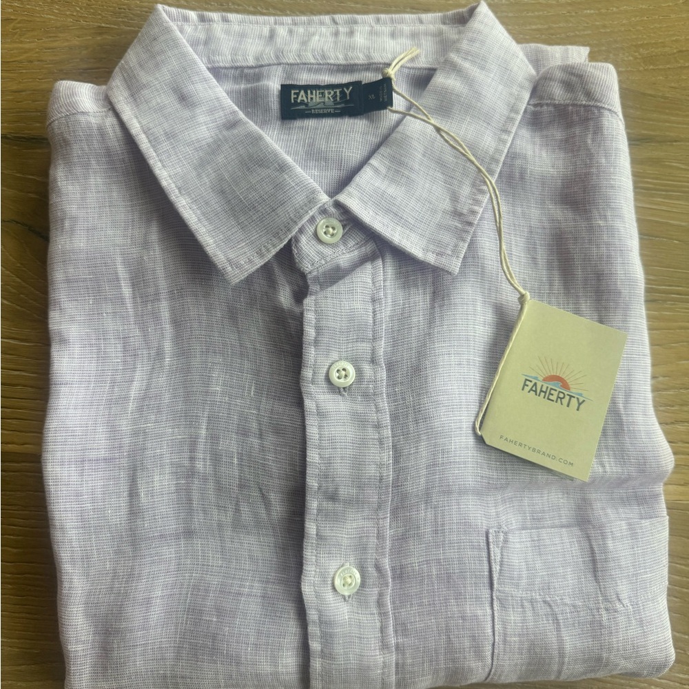 Faherty Men's Purple Shirt